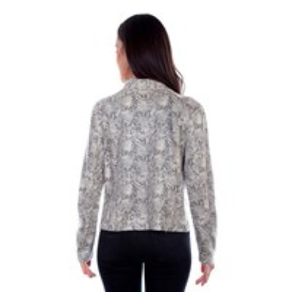 SCULLY Snakeskin Drape Cross Over Jacket Women’s Medium | Zip Front - Picture 2 of 6